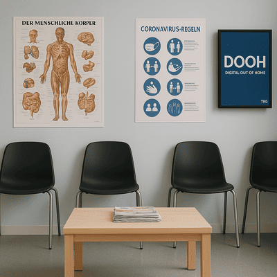 Ärzte Wartezimmer mit digitaler Werbung (DooH)